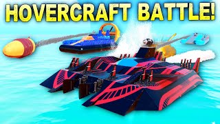 Battling Hovercrafts OVER WATER!  If You Slow Down YOU SINK!