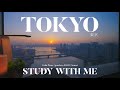 7-hour TOKYO STUDY WITH ME🌇 / pomodoro (50/10) / Calm Piano Sunset♬ / ambient music for studying🖋