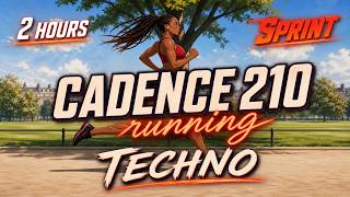 [옷] Cadence 210 BPM Techno Running Music 🔥 Euro Techno Sprint Session in London | 2 Hours Non-Stop
