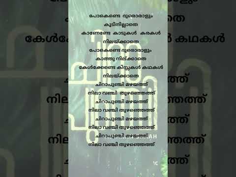 Chirapunji song lyrics | hanan shaah | nihal sadiq #malayalamsonglyrics #trendingsong #hananshaah