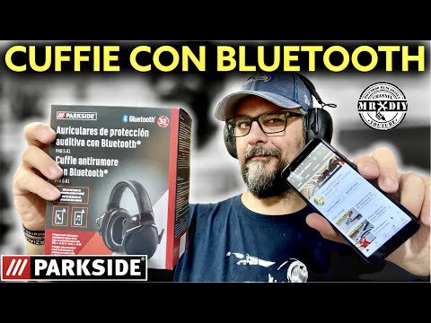 Cuffie antirumore con Bluetooth Parkside Lidl. PKB 5A1. SNR 28dB. Cuffie elettroniche da lavoro
