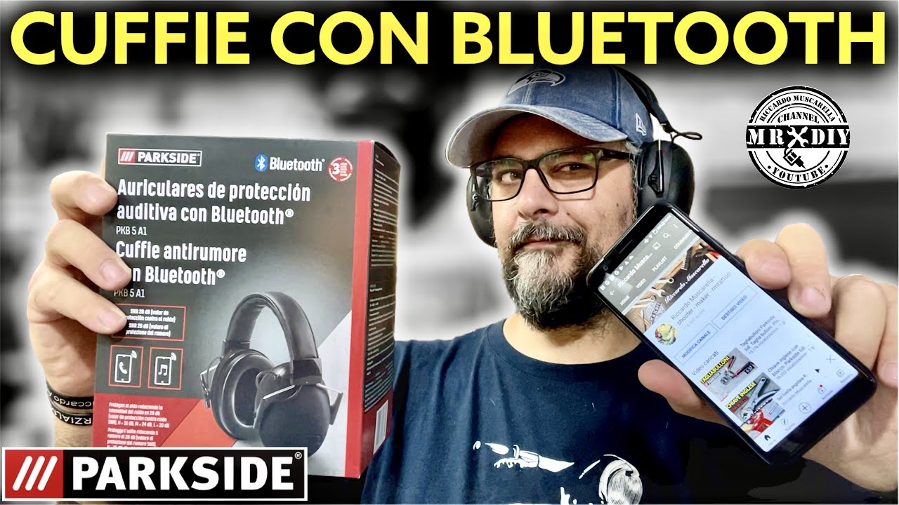 Cuffie antirumore con Bluetooth Parkside Lidl. PKB 5A1. SNR 28dB. Cuffie  elettroniche da lavoro - YouTube
