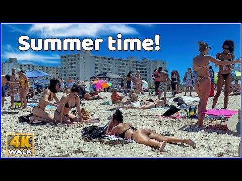 【4K】𝐖𝐀𝐋𝐊 ➜ 𝐌𝐈𝐀𝐌𝐈  Beach 🇺🇸  USA  🇺🇸  4K video - vlog Travel 4k video  FL