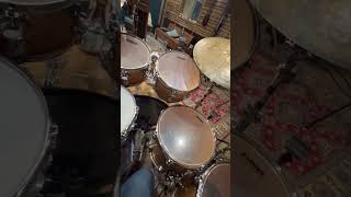 My drums and microphones setup for recording at my Drum Room Studio.