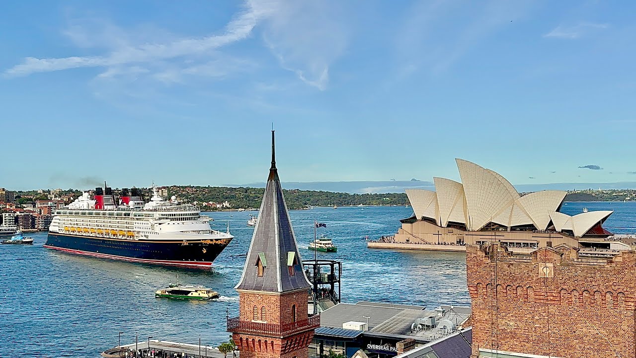 Disney Wonder departing Circular Quay, Sydney, on 28/10/2023 on their first ever visit to Australia