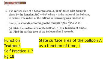 Function self practice 1.7 Q3 State surface area latih diri 1.7 matematik tambahan tingkatan 4