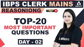 IBPS Clerk Mains 2019 | Reasoning | Most Important Questions (Day 2)