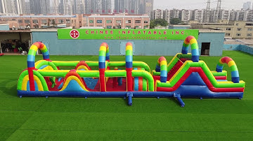 Rainbow Inflatable Obstacle Course The Ultimate Playground Experience From Chinee Inflatable T7-1521