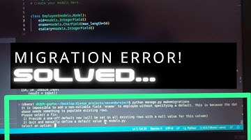 "How to Solve the Django Error: Adding Non-Nullable Field Without Default to Employee Model"