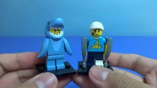 Lego Minifigures Series 15 - Shark Suit guy, Clumsy Guy