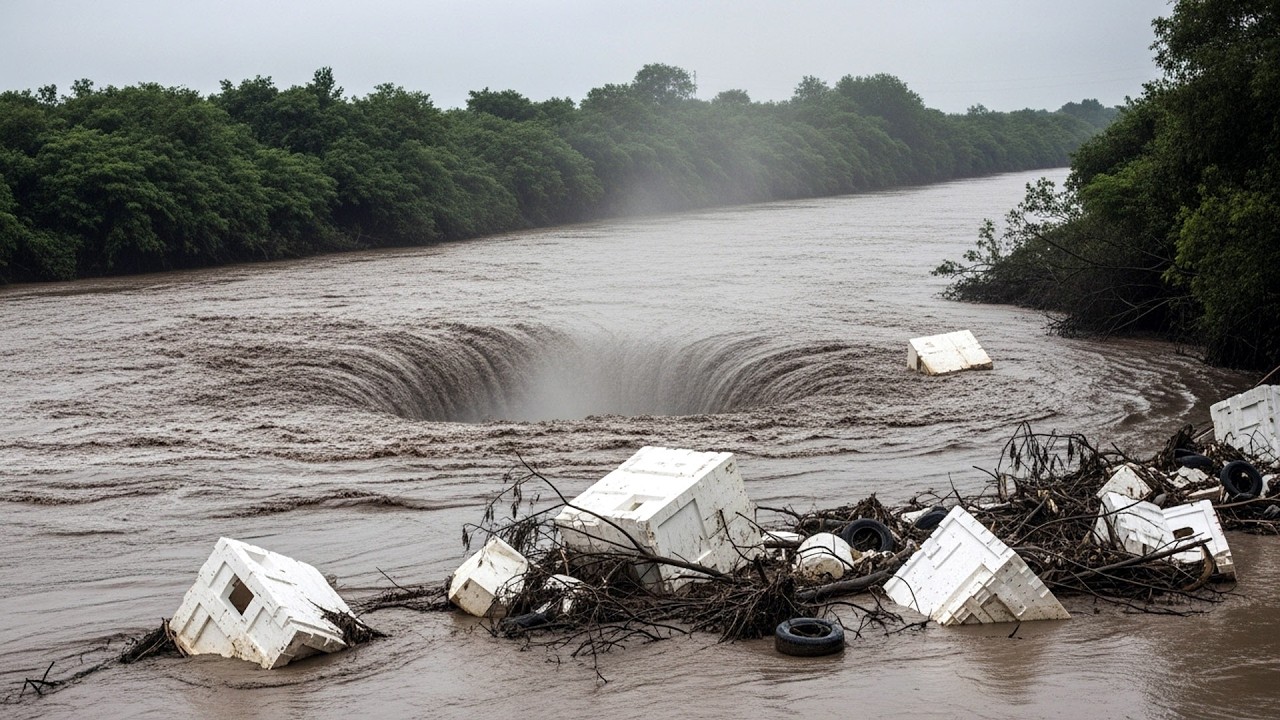 How to make mud whirlpool | Styrofoam Floating in Spinning Water | Relaxing Sounds 😍 77