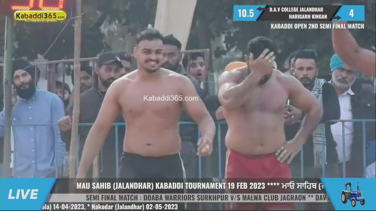 ⁣Harigarh Kingan Vs Dav College Jalandhar | Mau Sahib (Jalandhar) Kabaddi Tournament 19 Feb 2023