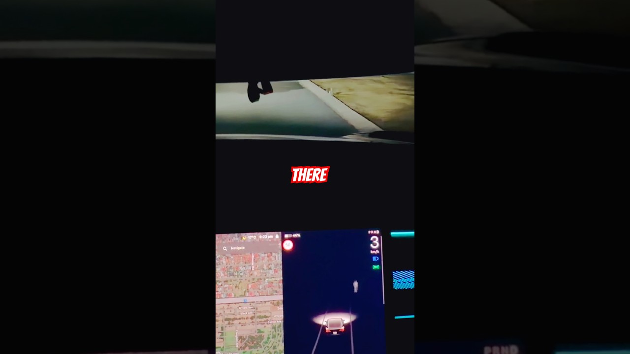 “Ghost” caught on Tesla vision 😱👻 