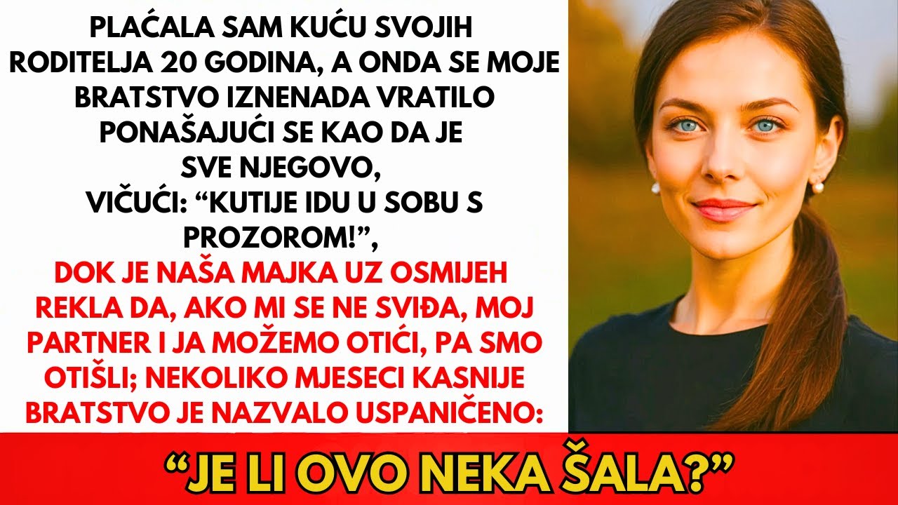 Sestra Se Uselila U Kuću Koju Sam Platila. Roditelji Su Nam Rekli Da Se Iselimo...