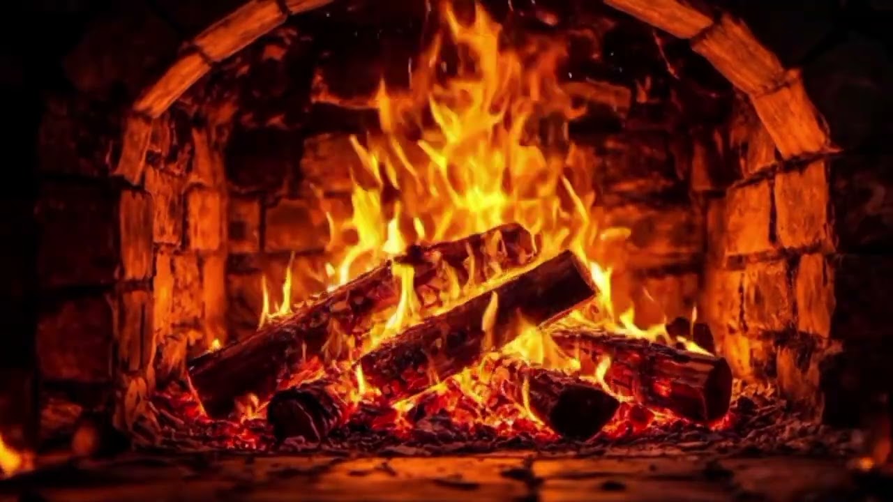 صوت الحطب المشتعل… دفء وطمأنينة في ليلة شتوية 🔥 | Fireplace Sounds