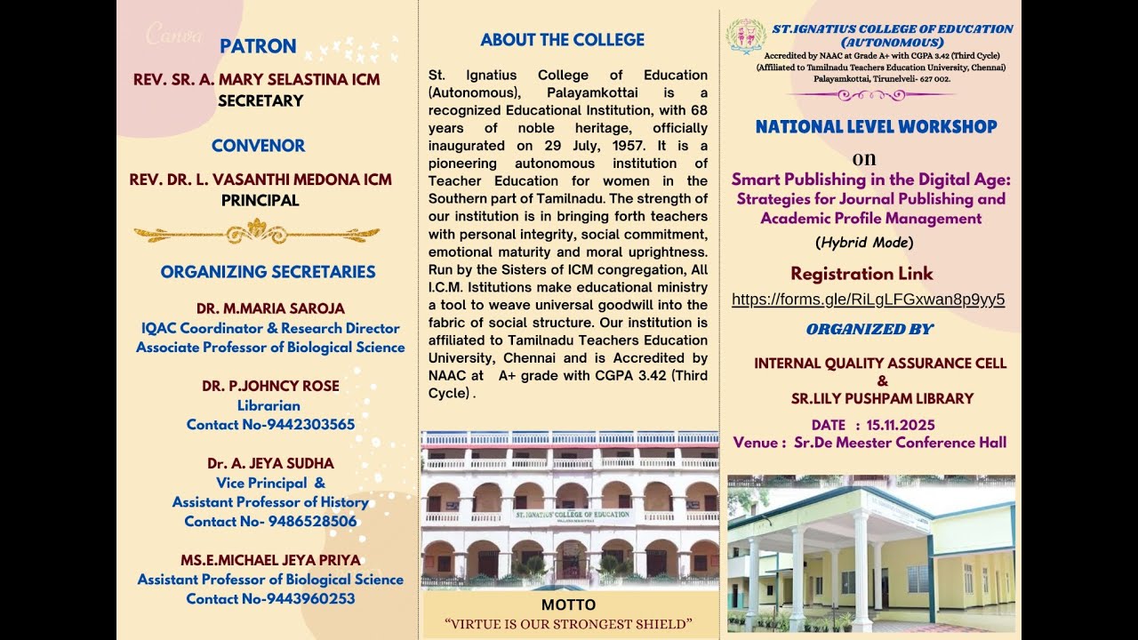 NATIONAL LEVEL WORKSHOP ON “Smart Publishing in the Digital Age"