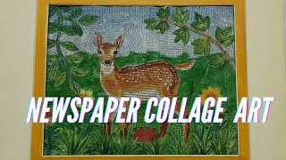 Newspaper Collage Art | Fawn |