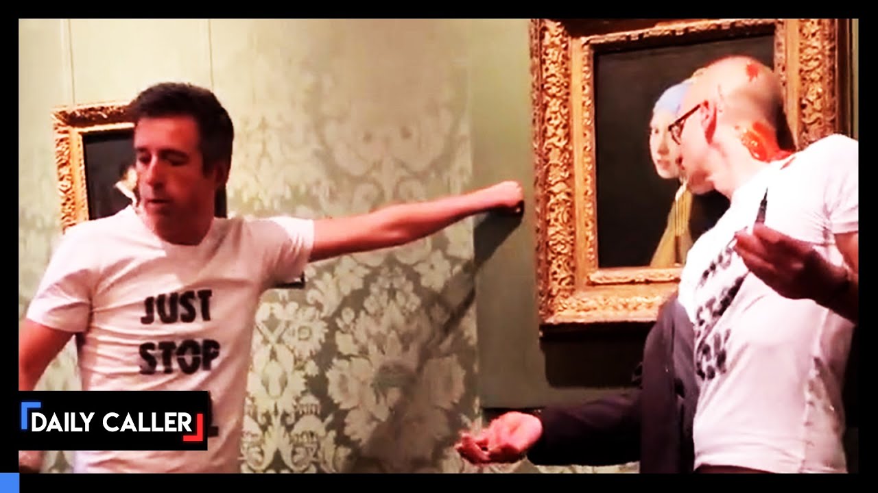 Eco Protester Targets Painting By Dumping Soup... On Himself