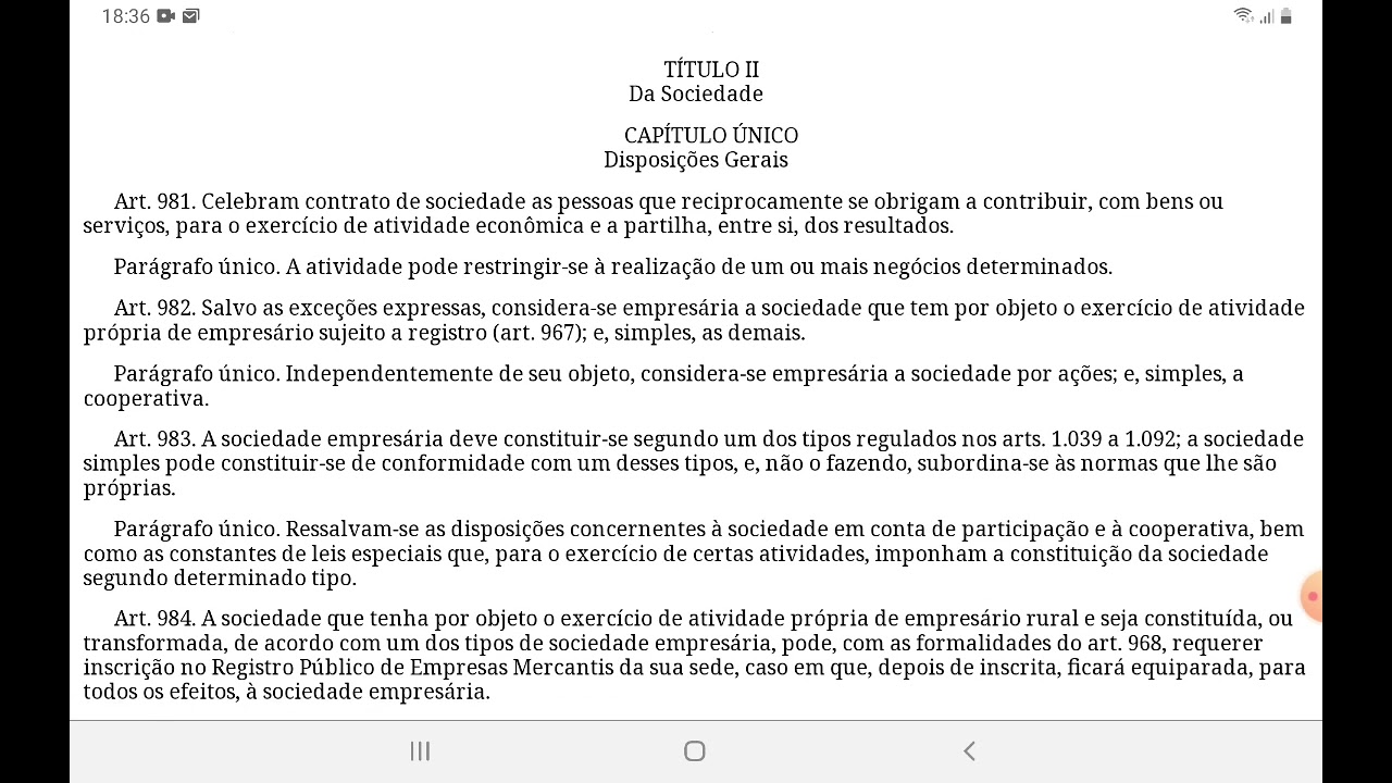 CC - Código Civil (L 10406/02), arts. 966 a 1038 (dir. empresarial), áudio VOZ HUMANA, 2022