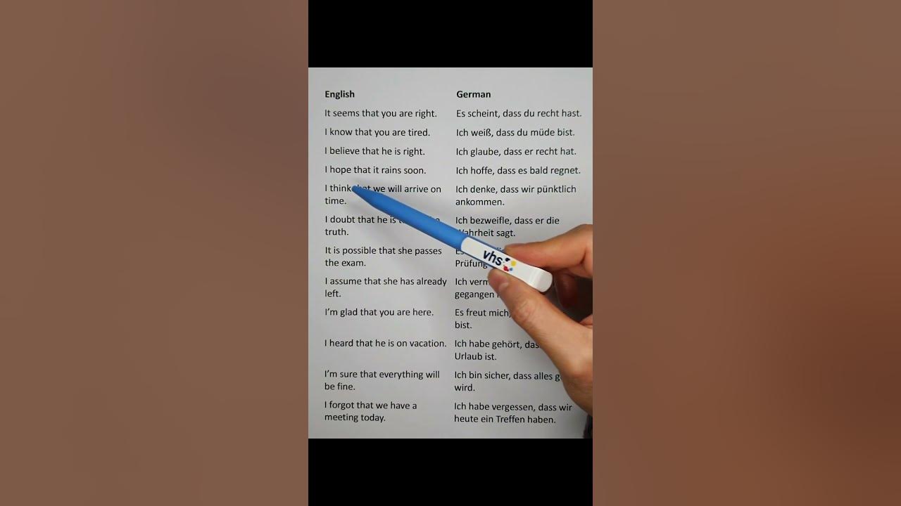 German language examples of hauptsatzt nebensatz youtube