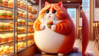 😭😋CUTE CAT CANT STOP EATING #eating #cat #funny #cute #sad #kitten #cats #giant