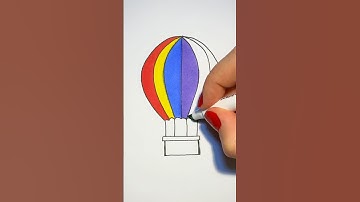 How to draw hot air balloon 🎈 Step by step drawing
