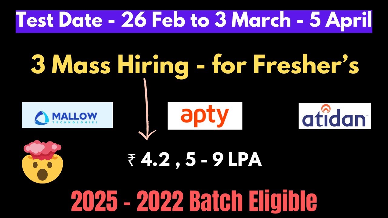 Direct Test Hiring 2024 | Mass Hiring 2025 Batch | 2025 Batch Hiring ...