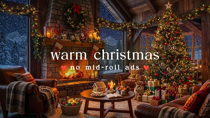 🎄 Warm Christmas Lodge (NO MID-ROLL ADS) Cozy Jazz & Fireplace Swing & Holiday Ambience