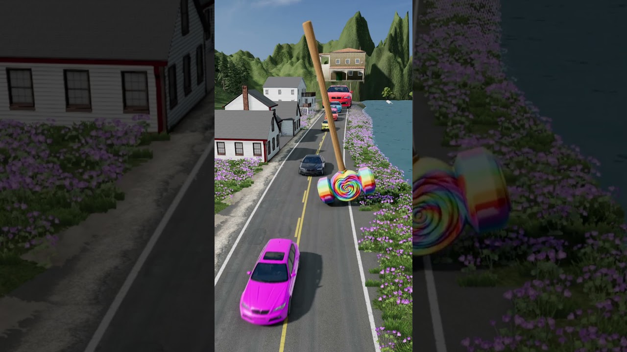 Colorful Small to Giant Cars vs Hammer #5 