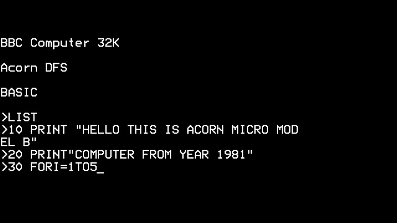 Acorn Computers BBC Micro Model B {BASIC test} (1981) - YouTube