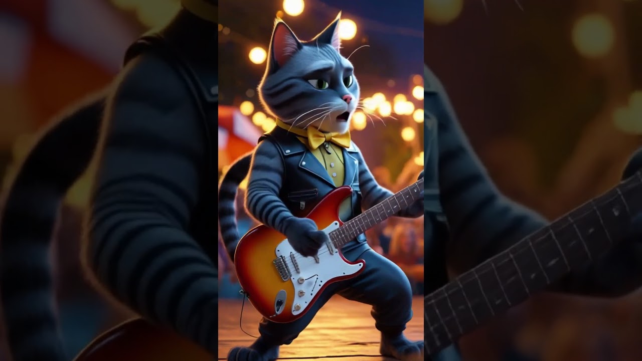 🎸 Rockin' Cat Steals the Show! 🐱🔥 