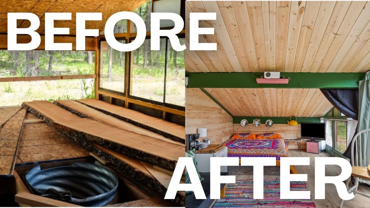 Tour of a Cellar Shed to Airbnb Cabin Transformation - YouTube