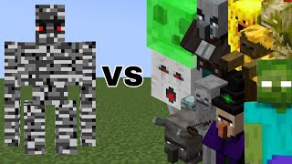 Bedrock Golem vs All Mobs - Minecraft Mob Battle || Bedrock Golem Vs Wither Vs Warden