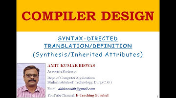 Synthesis Attribute and Inherited Attribute in hindi | compiler design tutorial | 2020