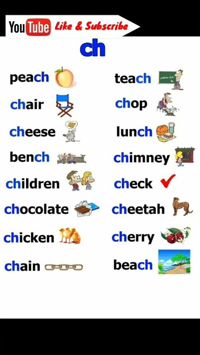 ⚡ch|| Words with the 'ch' sound|| LEARN ENGLISH FAST⚡