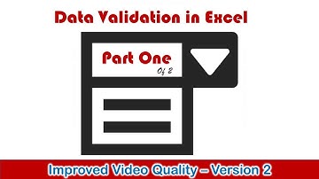 Data Validation in Excel - Part 1 of 2
