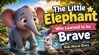 The Little Elephant Who Was Afraid of Water 🐘 | Bedtime Moral Story for Kids
