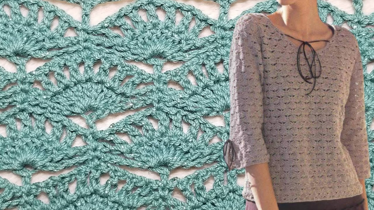 DIY CROCHET PONTO FANTASIA DE 4 CARREIRAS INTERCALADOS EASY CROCHET