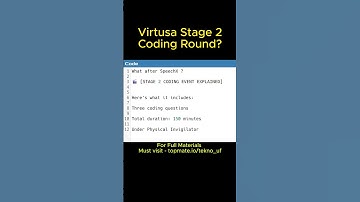 Virtusa Stage 2 Codering 2026? Bekijk onze afspeellijst | #Virtusa