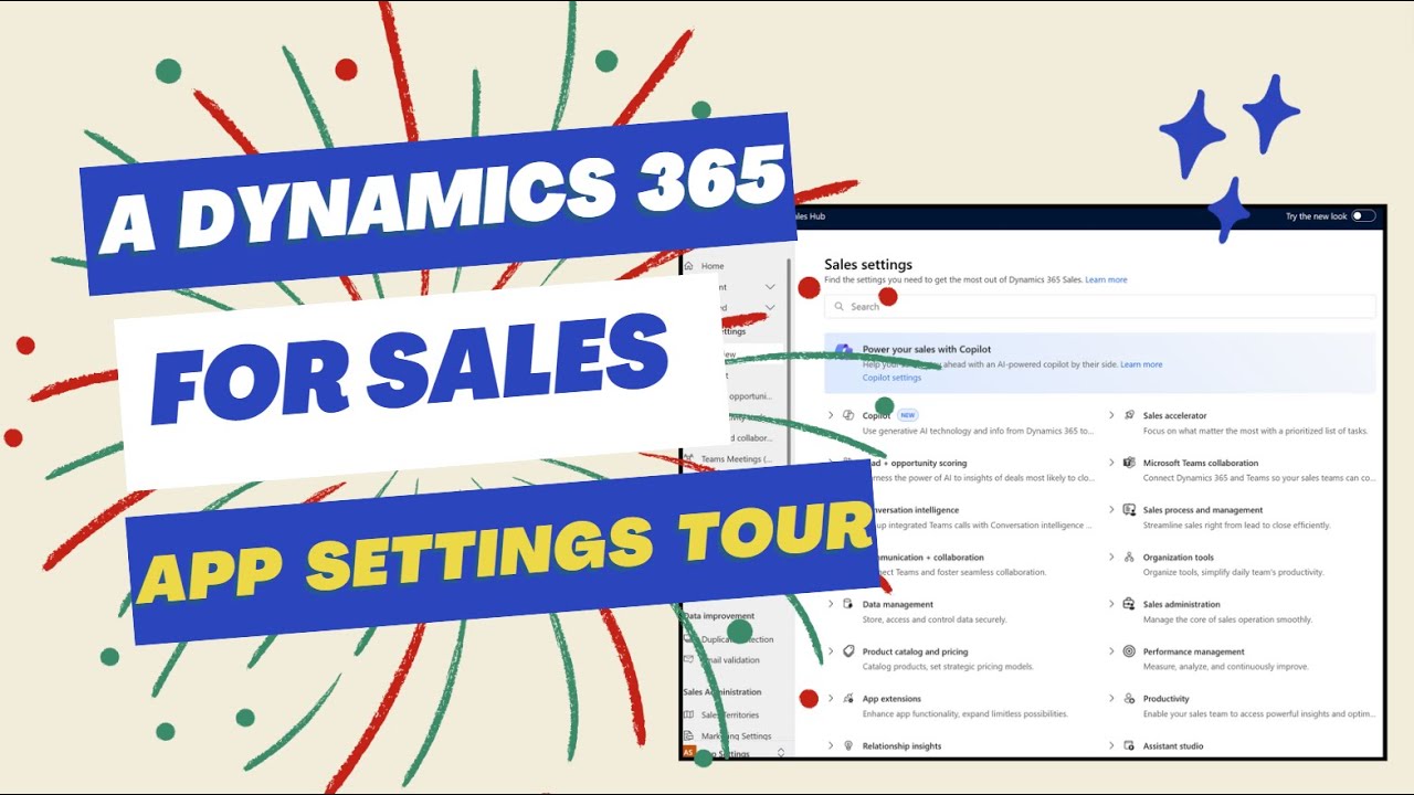 A Dynamics 365 for Sales App Settings Tour - YouTube