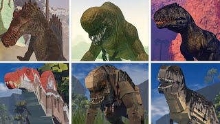 JURASSIC BLOCKY Vs PRIMAL PURSUIT D-Rex &amp; Spinosaurus &amp; Giganotosaurus