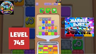 Marble Sort Level 745 - How to Beat. Step-by-Step Gameplay & Walkthrough. #marblesort 