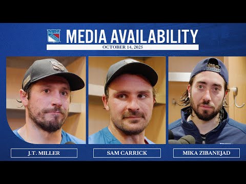 NYR vs EDM: J.T. Miller, Sam Carrick and Mika Zibanejad Postgame Media Availability | Oct. 14, 2025