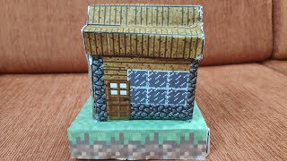 Minecraft House In Cardboard Diy