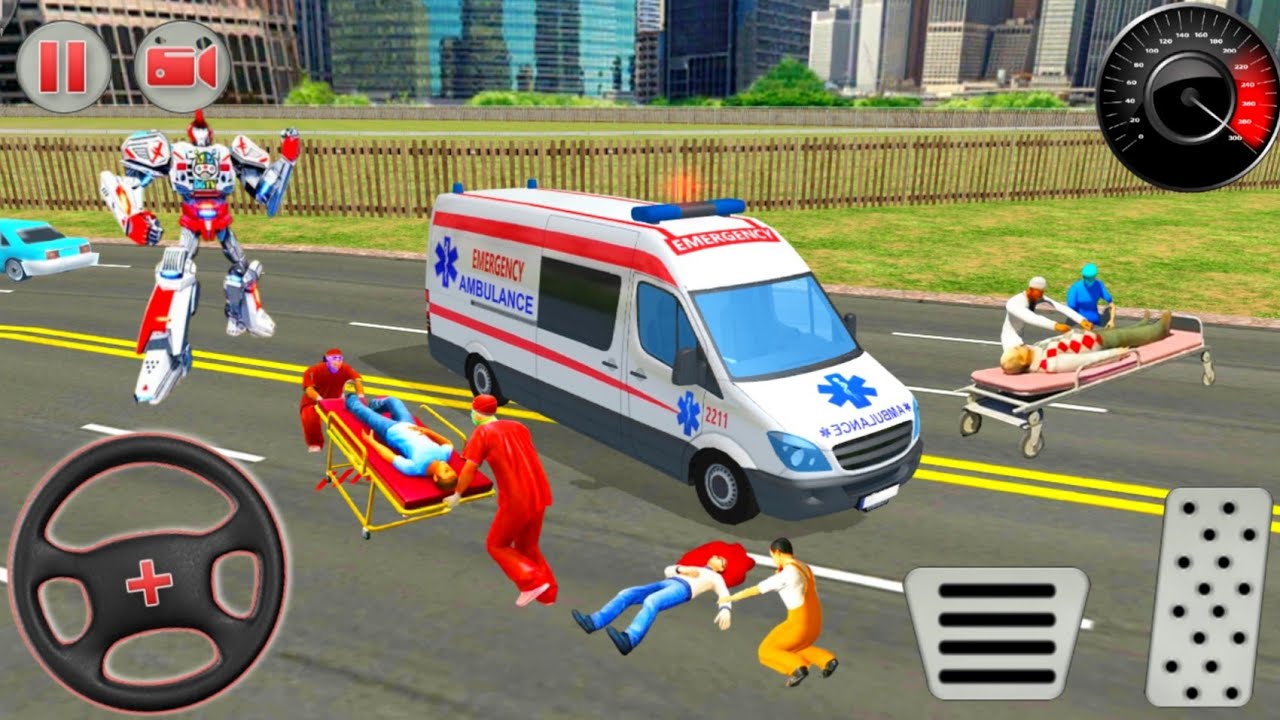 Robot Ambulance City Rescue Driving Simulator Games_
