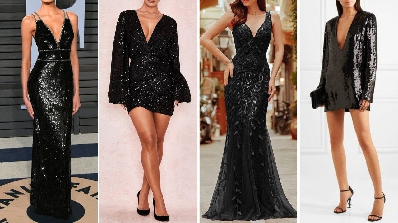 VESTIDOS DE COCTEL Y FIESTA EN NEGRO CON LENTEJUELA🎀BLACK PARTY DRESSES WITH SEQUINS - YouTube