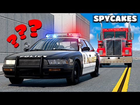 Blending in BEHIND the POLICE in BeamNG Hide & Seek!