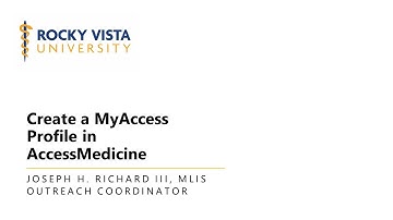 Create a MyAccess Profile in AccessMedicine