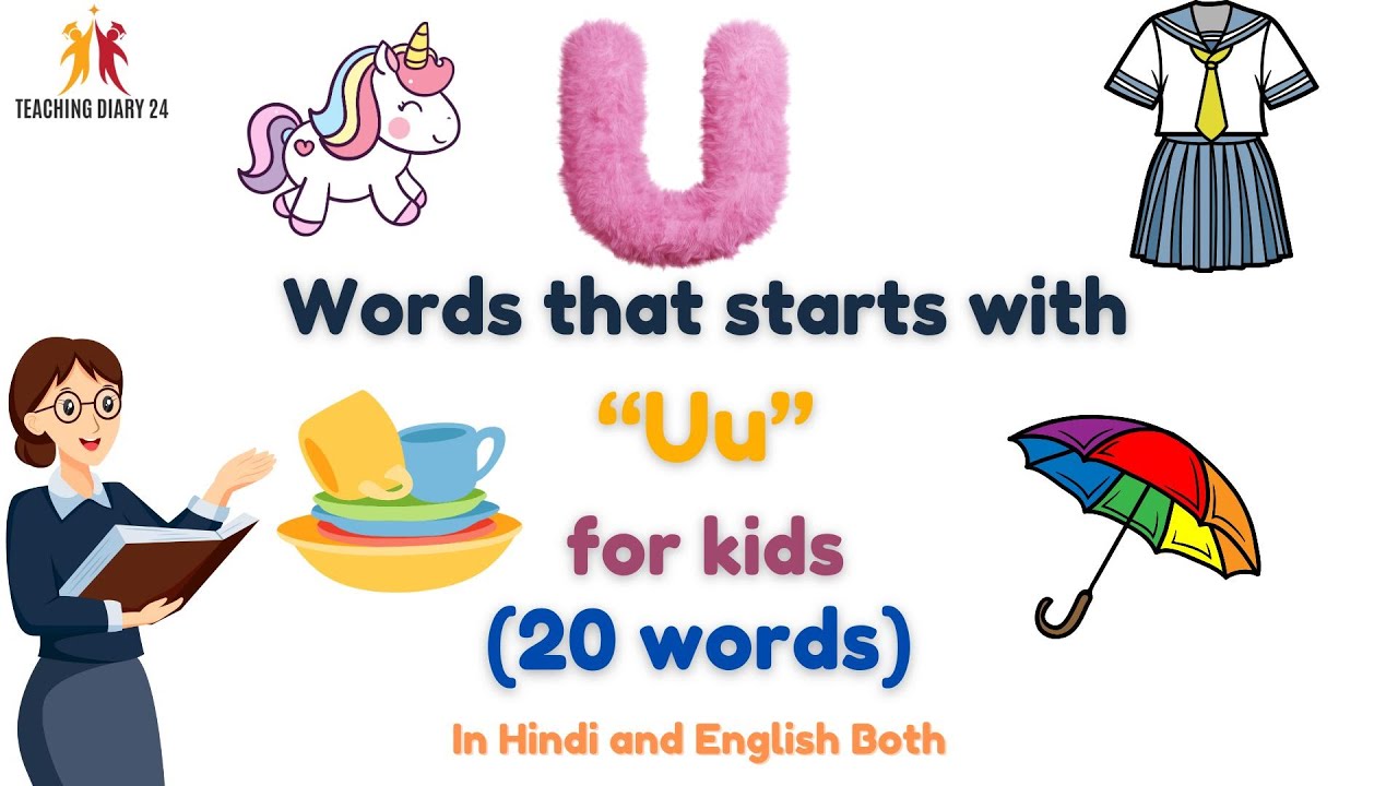 Letter u words for kids / Words start with letter u / u letter Words ...