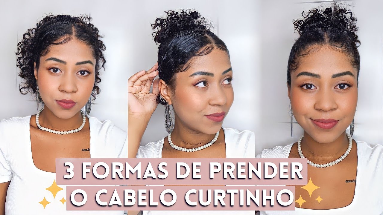 3 FORMAS DE PRENDER O CABELO CACHEADO CURTO